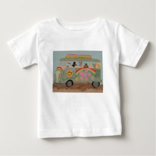 T-shirt Pour Bébé Caniches dans la camionnette hippie