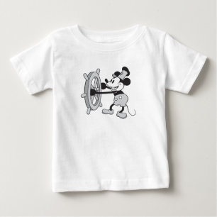 T-shirt Pour Bébé Capitaine de bateau à vapeur Mickey Mouse