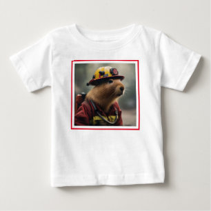 T-shirt Pour Bébé "Capybara à la Secourt : Pompier Extraordinair