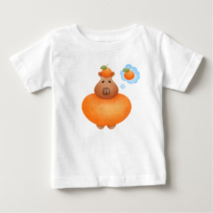 T-shirt Pour Bébé Capybara et orange le plus drôle