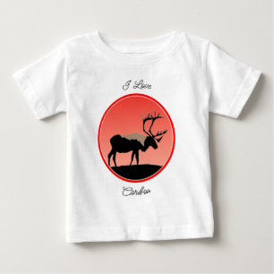 T-shirt Pour Bébé Caribou au coucher du soleil - Art original sur la