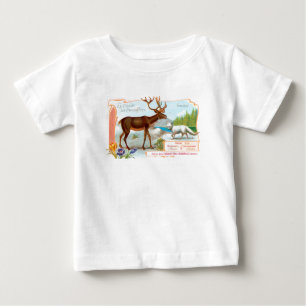 T-shirt Pour Bébé Caribou vintage (rennes) et renard arctique
