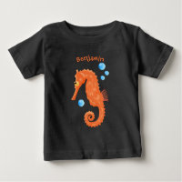 Caricature de bulles d'hippocampe orange