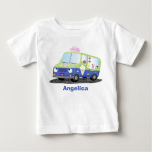 T-shirt Pour Bébé Caricature de camion de glace joli