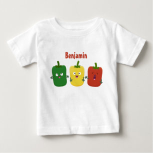 T-shirt Pour Bébé Caricature de chant trio capsicum poivre clair