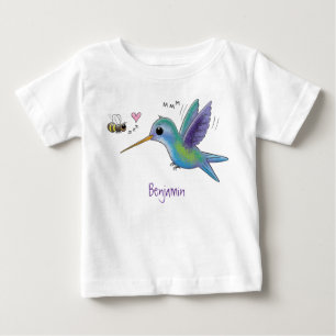 T-shirt Pour Bébé Caricature de colibri d'abeille mignonne