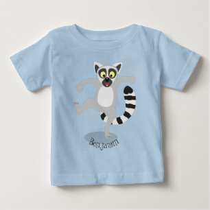 T-shirt Pour Bébé Caricature de danse lémurienne en anneau mignon