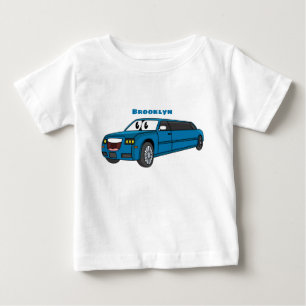 T-shirt Pour Bébé Caricature de la Limousine bleu mignonne
