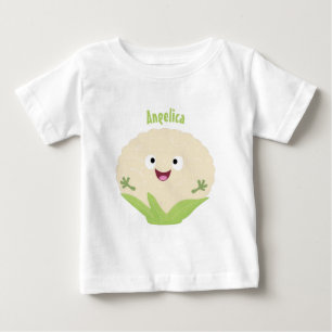 T-shirt Pour Bébé Caricature de légume de chou-fleur joyeux