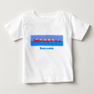 T-shirt Pour Bébé Caricature de l'équipe d'aviron pélican drôle