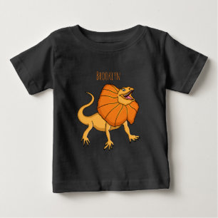 T-shirt Pour Bébé Caricature de lézard à col frisé orange