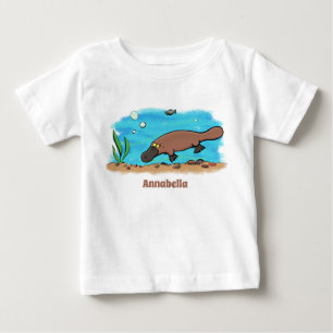 T-shirt Pour Bébé Caricature de natation de Cute platypus