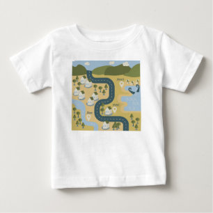 T-shirt Pour Bébé Caricature élégante paysage carte de voyage