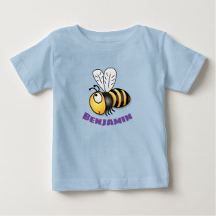 T-shirt Pour Bébé Caricature en jaune d'abeille volante mignonne