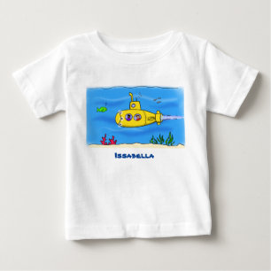 T-shirt Pour Bébé Caricature sous-marine joyeuse