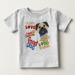 T-shirt Pour Bébé Carlin Dog meilleur ami