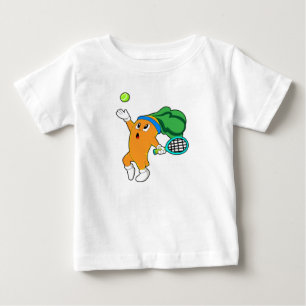 T-shirt Pour Bébé Carotte au tennis avec raquette de tennis