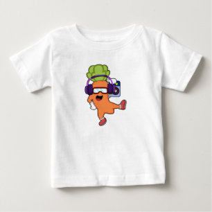 T-shirt Pour Bébé Carotte dans la musique avec casque