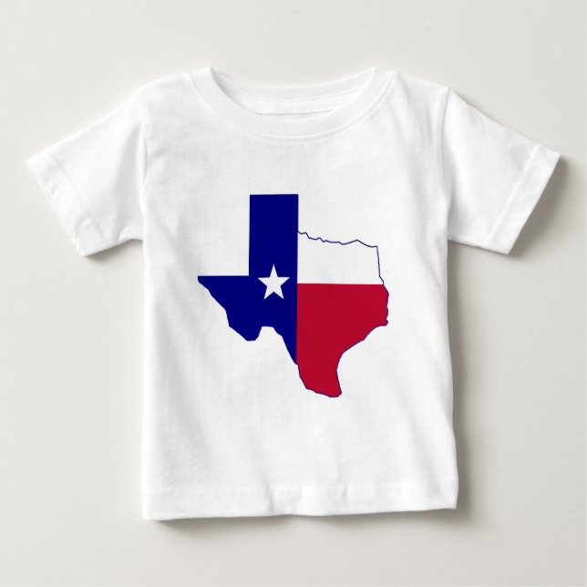 T-shirt Pour Bébé Carte du drapeau du Texas (Devant)
