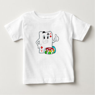 T-shirt Pour Bébé Carte Poker avec jetons Poker