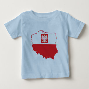 T-shirt Pour Bébé Carte Pologne En Polonais