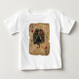 T-shirt Pour Bébé Carte squelettique de cage thoracique de coeurs