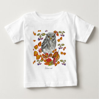 T-shirt Pour Bébé Cascade belle chouette et dessous de verre feuille