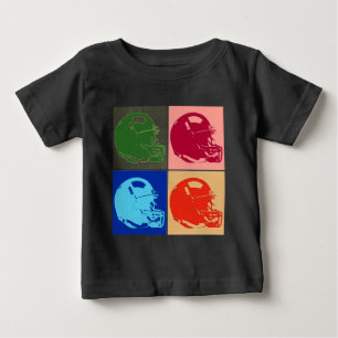 T-shirt Pour Bébé Casque de Football Art Pop Quatre Couleurs