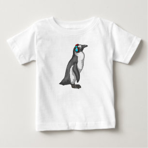 T-shirt Pour Bébé Casque de musique Penguin