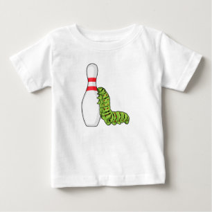 T-shirt Pour Bébé caterpillar at bowling with bowling pin