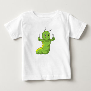 T-shirt Pour Bébé Caterpillar avec cuillère et fourche