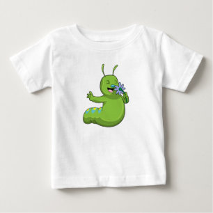 T-shirt Pour Bébé Caterpillar with Flower