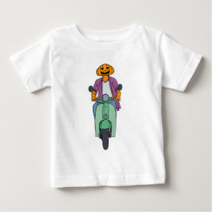 T-shirt Pour Bébé Cavalier Citrouille sur Scooter Menthe