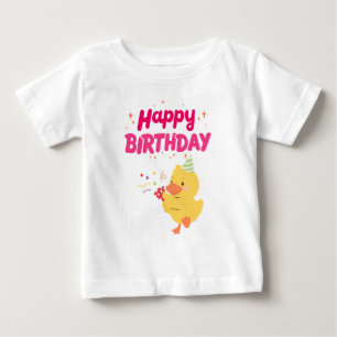 T-shirt Pour Bébé Célébration d'ANNIVERSAIRE Mignon Kawaii Poulet Bé