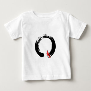 T-shirt Pour Bébé Cercle Enso avec cardinal rouge
