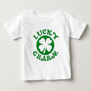 T-shirt Pour Bébé Cercle vert/blanc de charme chanceux