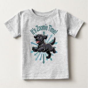 T-shirt Pour Bébé C'est l'heure des Zoomies Black Lab