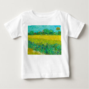 T-shirt Pour Bébé Champ Van Gogh avec Irises près d'Arles