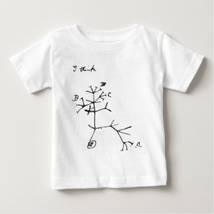 T-shirt Pour Bébé Charles Darwin - je pense (le noir)