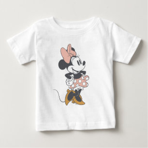 T-shirt Pour Bébé Charme Rétro Douce Minnie Mouse à Points de Polka