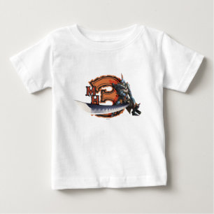 T-shirt Pour Bébé Chasseur masculin avec la longues épée et armure
