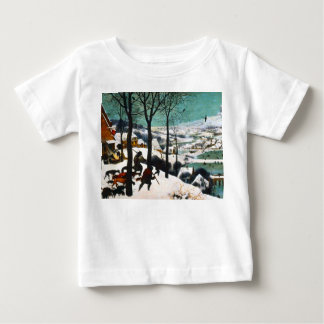 T-shirt Pour Bébé Chasseurs dans le paysage de neige Pieter Bruegel