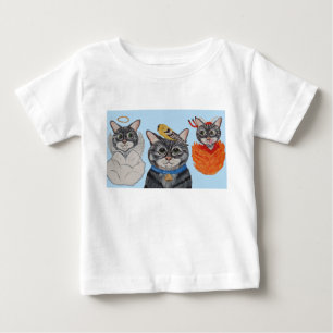 T-shirt Pour Bébé Chat avec ange et diable