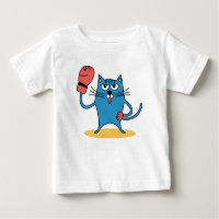 Chat avec gants de boxe