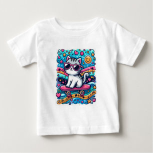 T-shirt Pour Bébé Chat avec lunettes