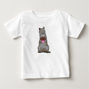 T-shirt Pour Bébé Chat avec muffin