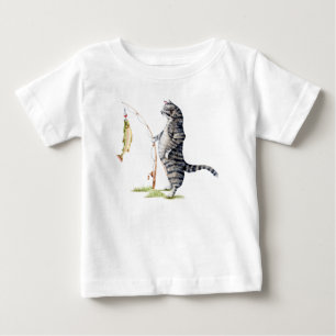 T-shirt Pour Bébé Chat avec poisson