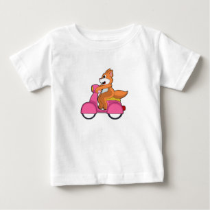 T-shirt Pour Bébé Chat comme Biker avec Scooter.PNG