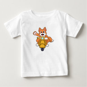 T-shirt Pour Bébé Chat comme Biker avec Scooter.PNG