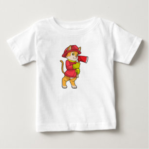 T-shirt Pour Bébé Chat comme pompier avec Ax